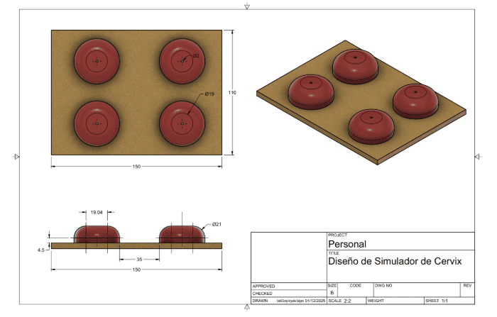Desarrollo de un simulador de media fidelidad de anatomía ginecológica para entrenamiento en exploración del cuello uterino y detección de cáncer cervico-uterino