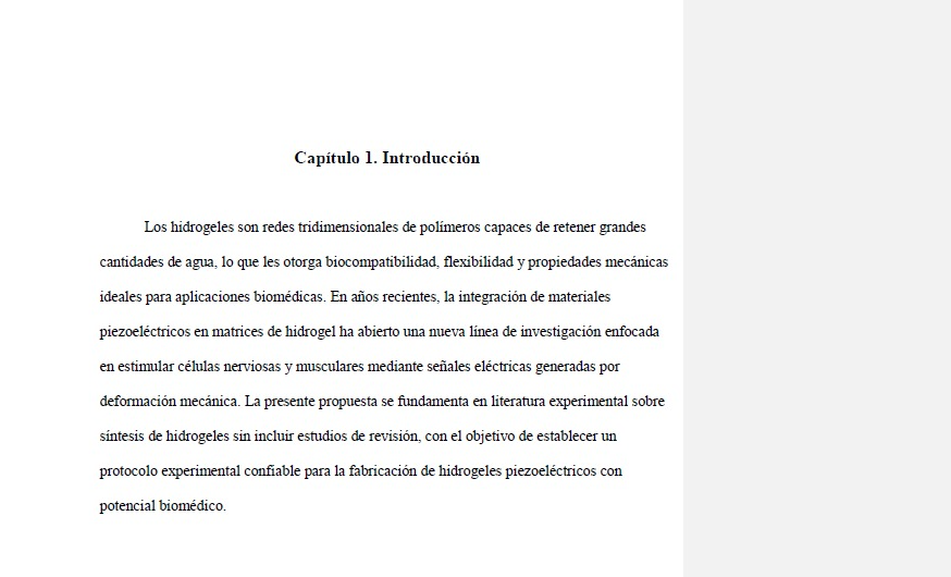 Método para síntesis de hidrogeles