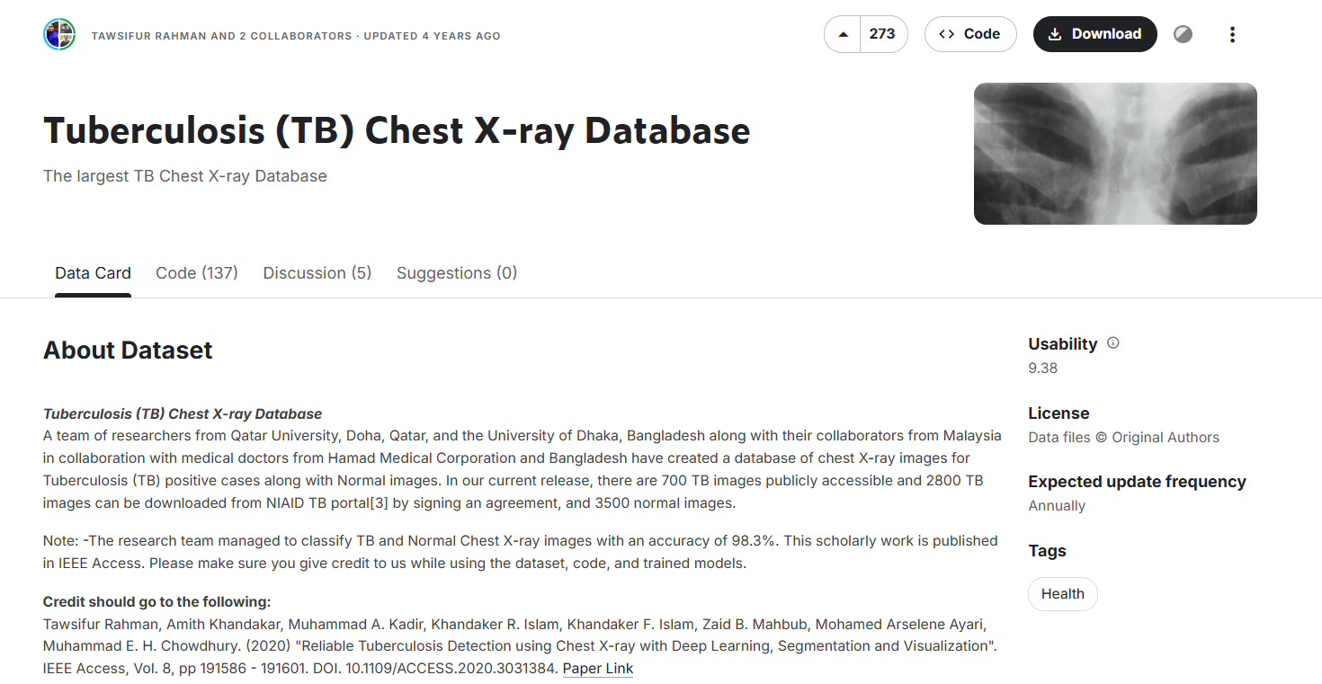 Comparación de redes neuronales convolucionales para la clasificación de imágenes radiográficas de tuberculosis