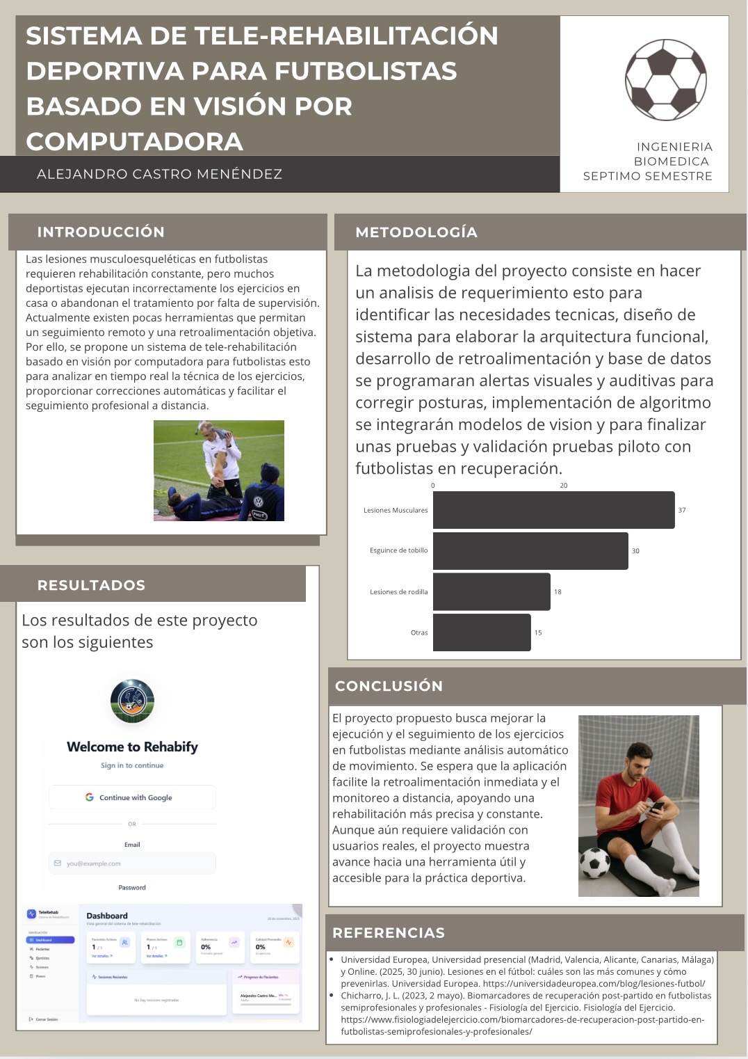 Sistema de tele-rehabilitación deportiva para futbolistas basado en visión por computadora