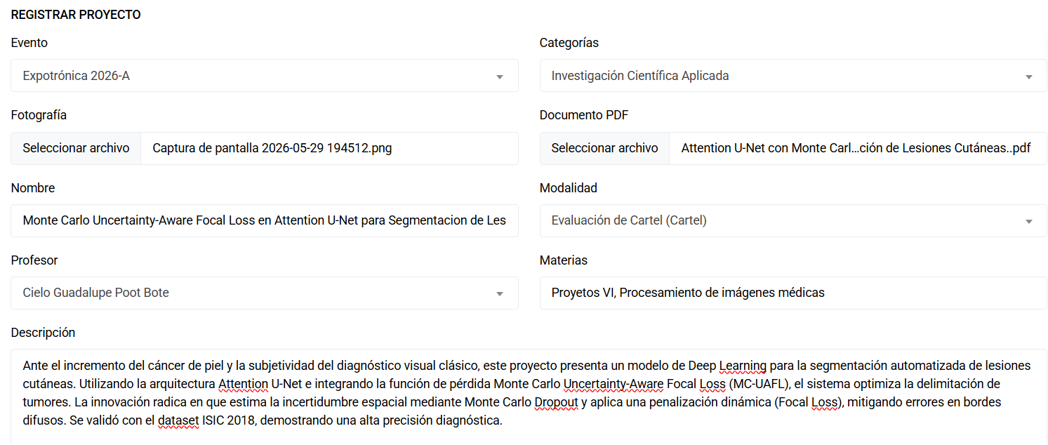 Attention U-Net con Monte Carlo Uncertainty-Aware Focal Loss para la Segmentación de Lesiones Cutáneas.